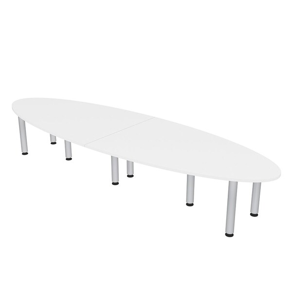 45 in W, 120 in L, 29 in H, Engineered Wood Top, White